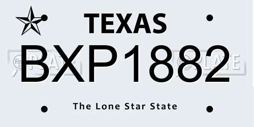 BXP1882 Texas License Plate