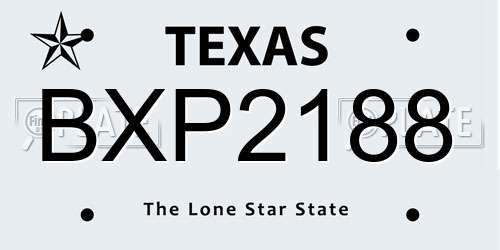 BXP2188 Texas License Plate