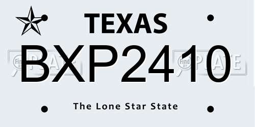 BXP2410 Texas License Plate