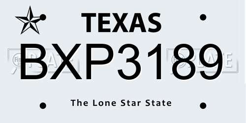 BXP3189 Texas License Plate