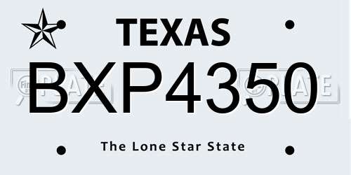 BXP4350 Texas License Plate