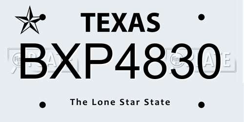BXP4830 Texas License Plate