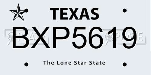BXP5619 Texas License Plate