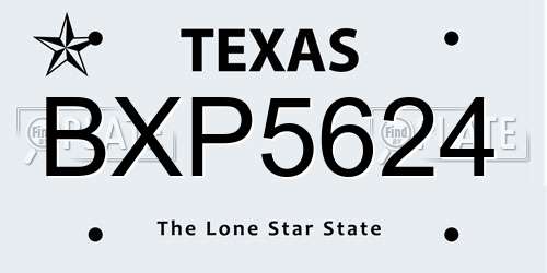 BXP5624 Texas License Plate
