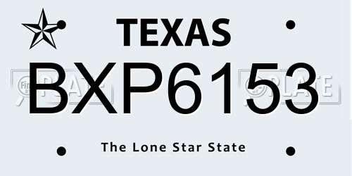 BXP6153 Texas License Plate