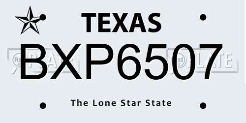 BXP6507 Texas License Plate