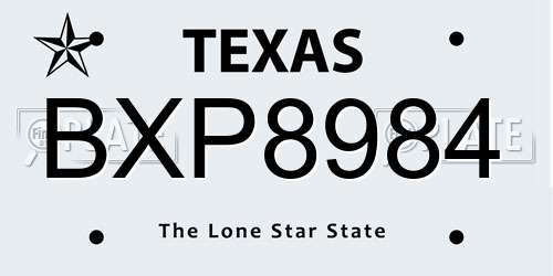 BXP8984 Texas License Plate