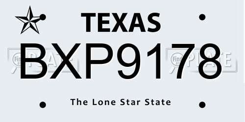 BXP9178 Texas License Plate