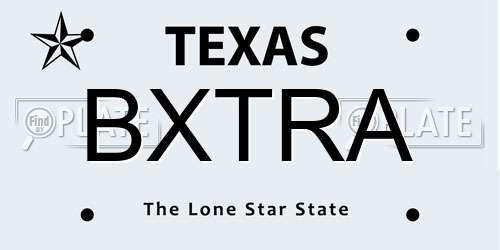 BXTRA Texas License Plate