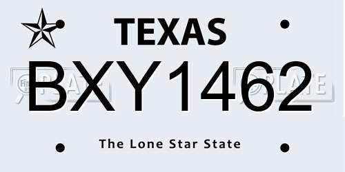BXY1462 Texas License Plate