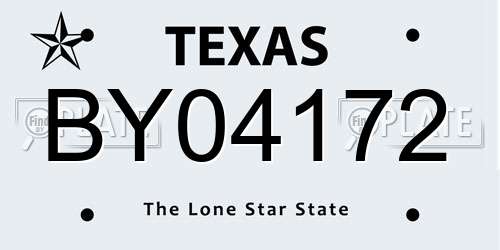 BY04172 Texas License Plate