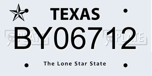 BY06712 Texas License Plate