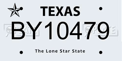 BY10479 Texas License Plate