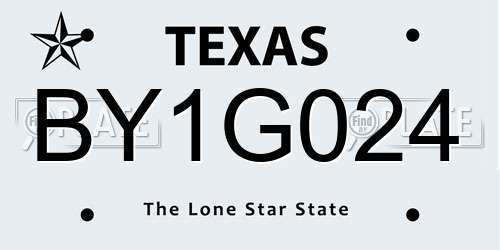 BY1G024 Texas License Plate