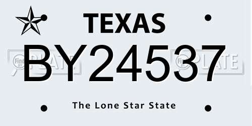 BY24537 Texas License Plate
