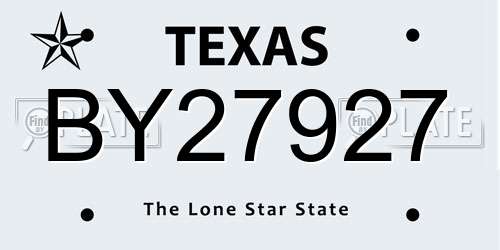 BY27927 Texas License Plate