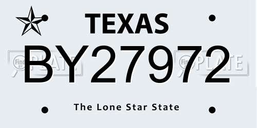 BY27972 Texas License Plate