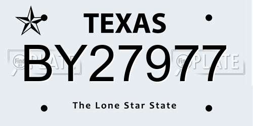 BY27977 Texas License Plate