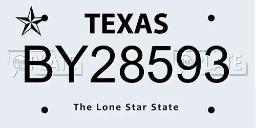 BY28593 Texas License Plate