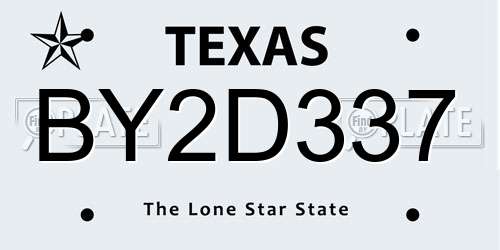 BY2D337 Texas License Plate