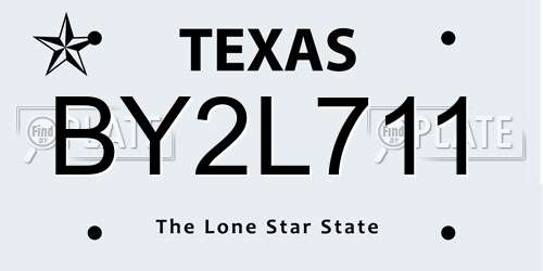BY2L711 Texas License Plate
