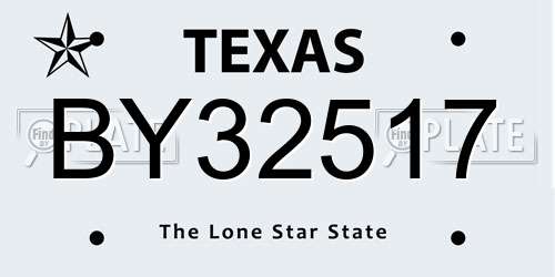 BY32517 Texas License Plate