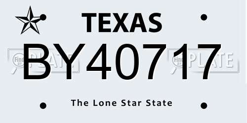 BY40717 Texas License Plate