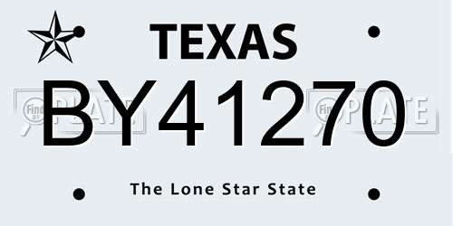 BY41270 Texas License Plate