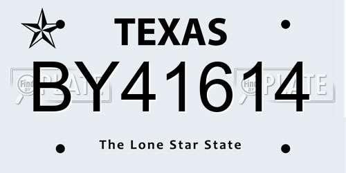 BY41614 Texas License Plate