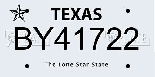 BY41722 Texas License Plate