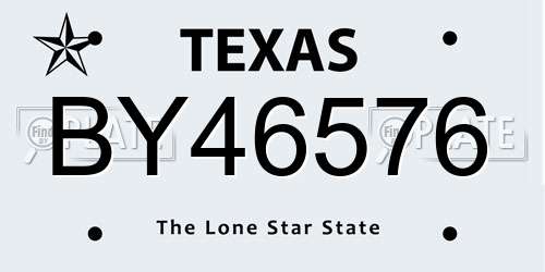 BY46576 Texas License Plate