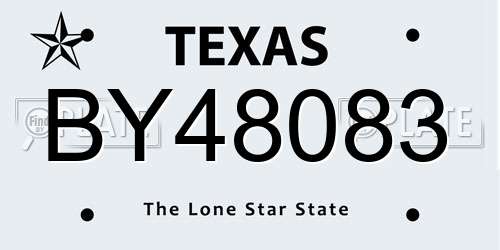 BY48083 Texas License Plate