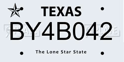 BY4B042 Texas License Plate