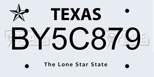 BY5C879 Texas License Plate