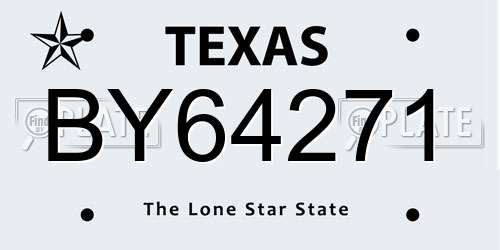 BY64271 Texas License Plate