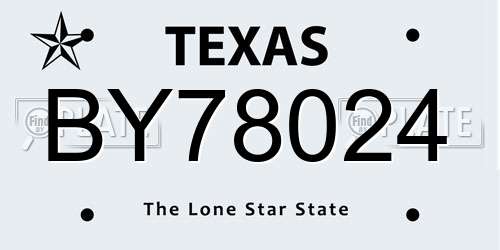 BY78024 Texas License Plate