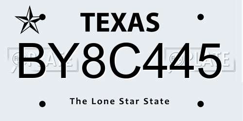 BY8C445 Texas License Plate