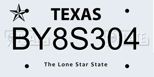 BY8S304 Texas License Plate