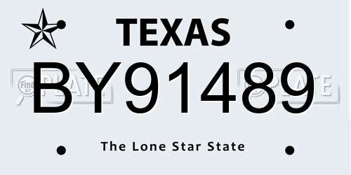 BY91489 Texas License Plate