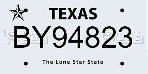 BY94823 Texas License Plate