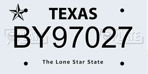 BY97027 Texas License Plate