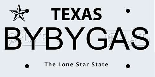 BYBYGAS Texas License Plate