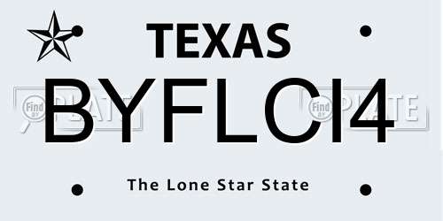 BYFLCI4 Texas License Plate