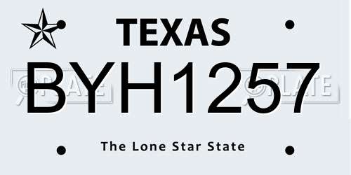 BYH1257 Texas License Plate