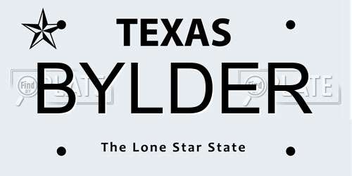 BYLDER Texas License Plate
