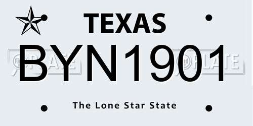 BYN1901 Texas License Plate