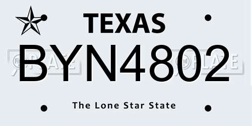 BYN4802 Texas License Plate