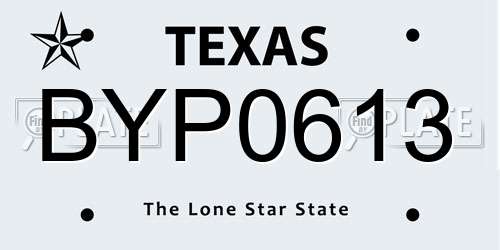 BYP0613 Texas License Plate