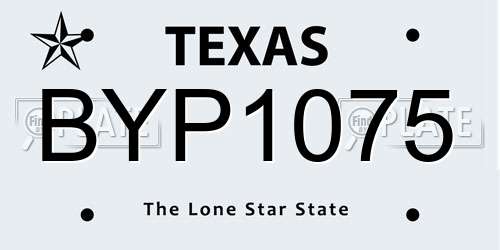 BYP1075 Texas License Plate