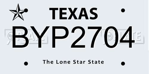 BYP2704 Texas License Plate